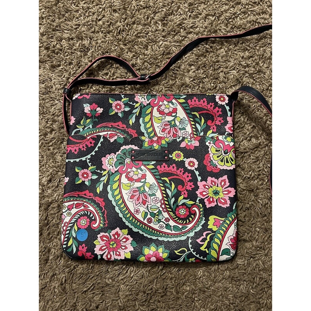 Vera Bradley Floral Crossbody Purse Shoulder Bag Faux Leather Very‎ Good Cond!